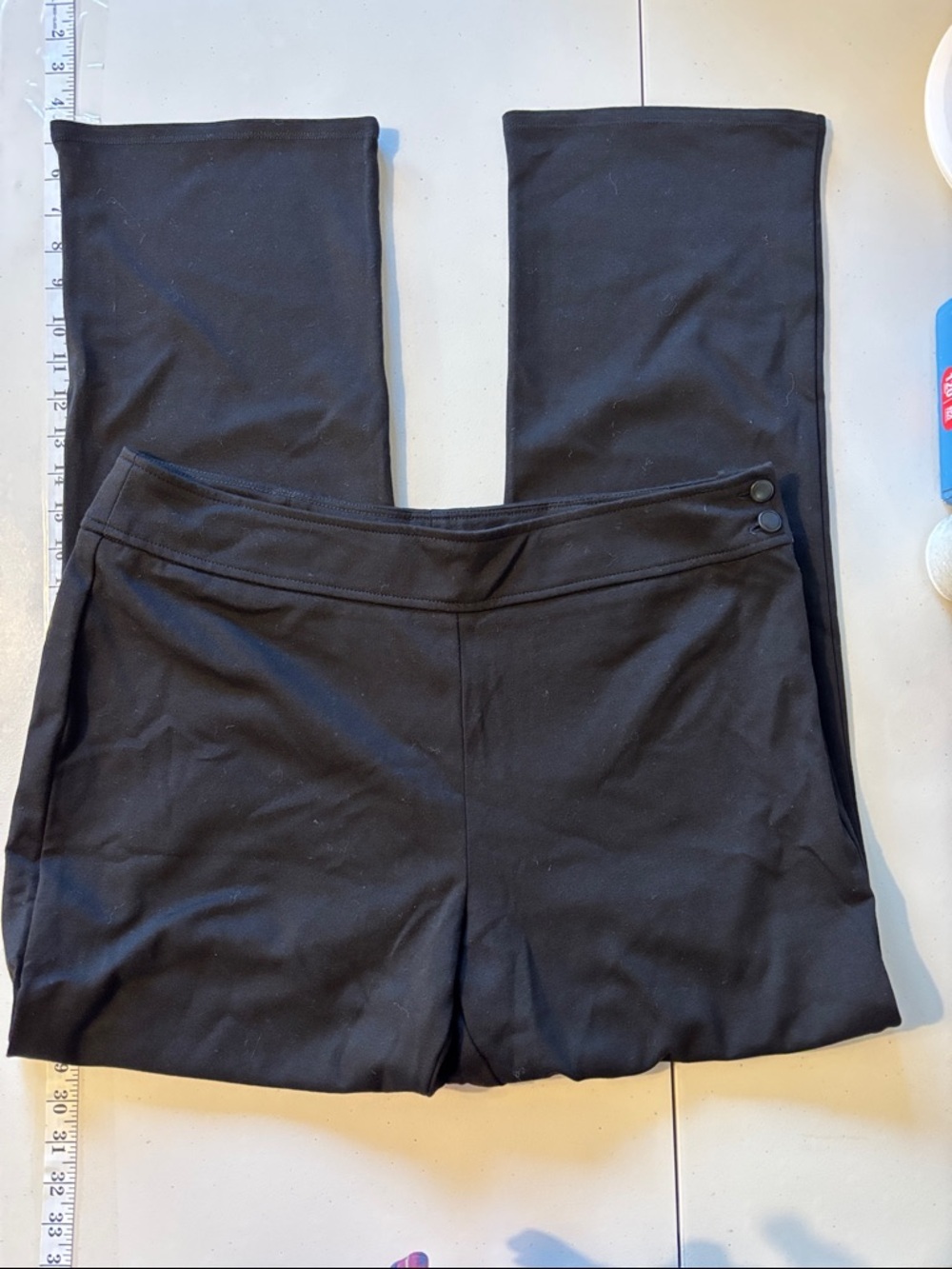 Mark Zunino Black Straight Leg Pants Size 16 Timeless Minimalist Office Church